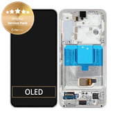 дисплей за Samsung S22 S901B, Тъчскрийн и рамка, GH82-27520B, GH82-27521B, Phantom White, Genuine Service Pack