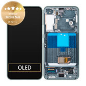 дисплей за Samsung S22 S901B, Тъчскрийн и рамка, GH82-27520C, GH82-27521C, Green, Genuine Service Pack