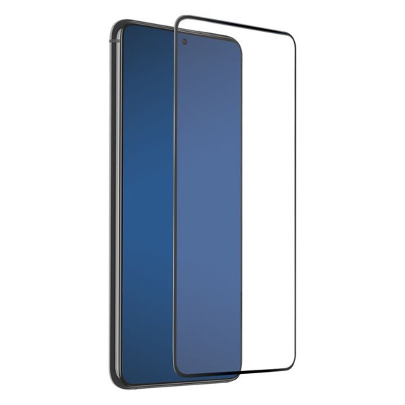 Закалено стъкло с пълно покритие за Samsung S22, Черно, Black, SBS