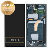 дисплей за Samsung S22 Ultra S908B, Тъчскрийн и рамка, TFT, GH82-27489D, GH82-27488D, Green, Genuine Service Pack