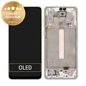 дисплей за Samsung A33 5G A336B, Тъчскрийн и рамка, TFT, GH82-28143B, GH82-28144B, Awesome White, Genuine Service Pack