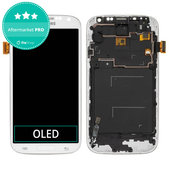 дисплей OLED за Samsung S4 i9500, Тъчскрийн и рамка, White Frost