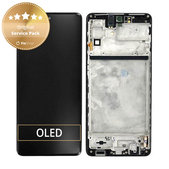 дисплей за Samsung M53 5G M536B, Тъчскрийн и рамка, TFT, GH82-28812A, GH82-28895A, черен, Black, Genuine Service Pack