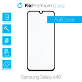 Закалено стъкло FullCover за Samsung A40, FixPremium