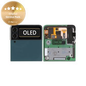 дисплей за Samsung Z Flip 3 F711B, Тъчскрийн и рамка, външен, TFT, GH97-26773C, Green, Genuine Service Pack