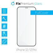 Закалено стъкло FullCover за iPhone 12 и 12 Pro, FixPremium