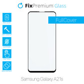 Закалено стъкло FullCover за Samsung A21s, FixPremium