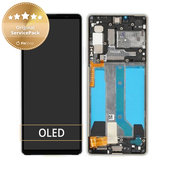 дисплей за Sony Xperia 10 IV XQCC54, Тъчскрийн и рамка, TFT, A5047174A, White, Genuine Service Pack