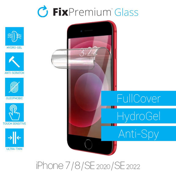 Хидрогел Anti-Spy протектор за екран за iPhone 6, 6s, 7, 8, SE 2020 и SE 2022, FixPremium