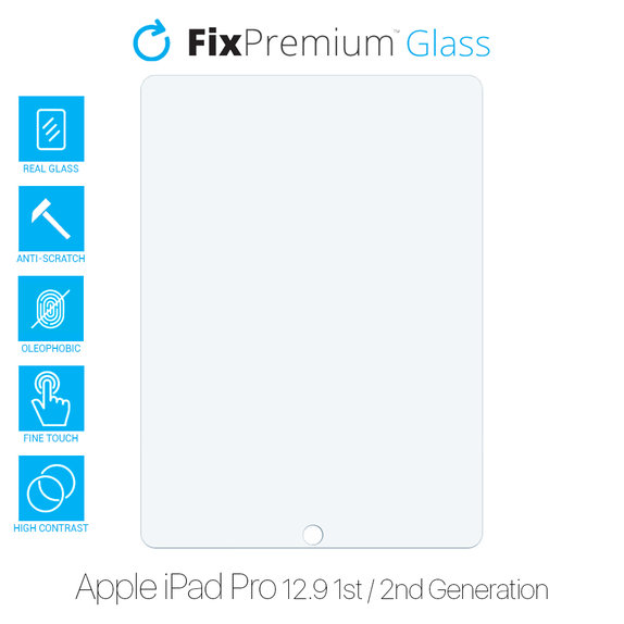 Закалено стъкло за Apple iPad Pro 12.9" (1st Gen 2015, 2nd Gen 2017), FixPremium Glass