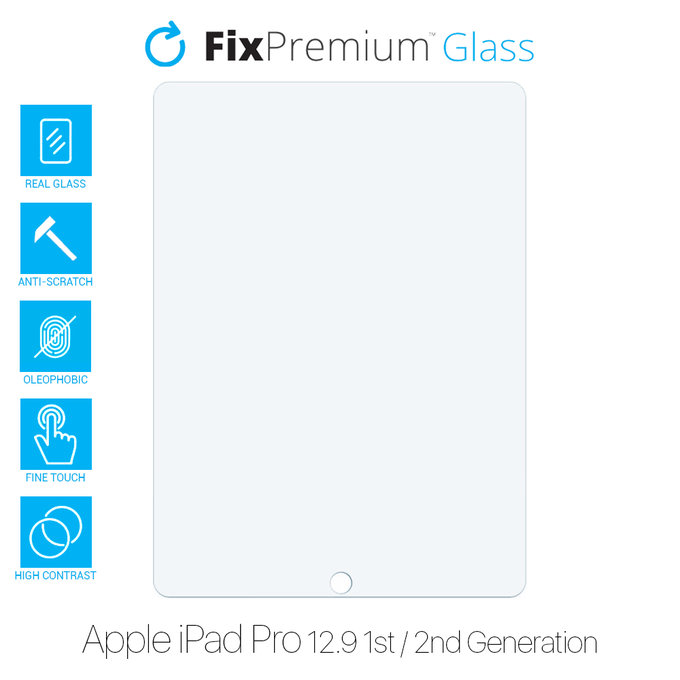 Закалено стъкло за Apple iPad Pro 12.9" (1st Gen 2015, 2nd Gen 2017), FixPremium Glass