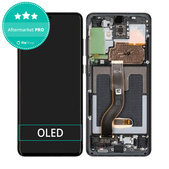 дисплей OLED за Samsung S20 Plus G985F, Тъчскрийн и рамка, Cosmic Black