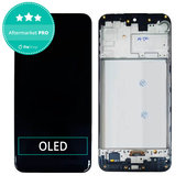 дисплей OLED за Samsung M21 M215F, Тъчскрийн и рамка, черен, Black