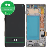 дисплей за Samsung S10 G973F, Тъчскрийн и рамка, Prism Black, TFT