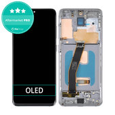 дисплей OLED за Samsung S20 G980F, Тъчскрийн и рамка, Cosmic Grey