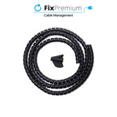 Органайзер за кабели – тръба 10mm, дължина 2m, Черно, Black, FixPremium