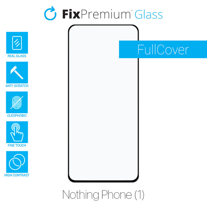 Закалено стъкло FullCover за Nothing Phone (1), FixPremium