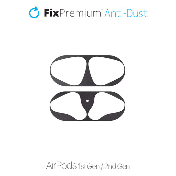 Анти-прах лепенка за AirPods 1 и 2, Черно, Black, FixPremium
