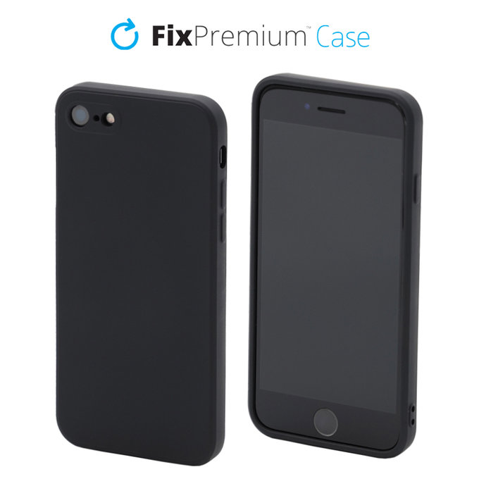 Силиконов калъф за iPhone 7, 8, SE 2020 & SE 2022, Черно, Black