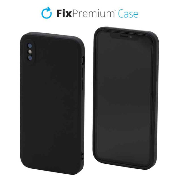 Силиконов калъф за iPhone X & XS, Черно, Black