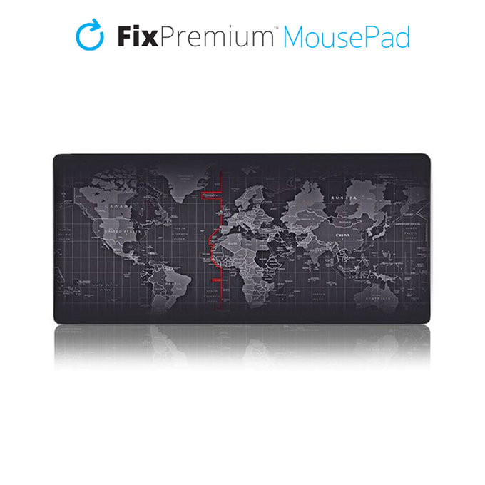 Подложка за мишка и клавиатура с карта, Черно, Black, FixPremium