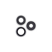 Обектив на задната камера с рамка за iPhone 14 Pro, 14 Pro Max, 3 броя, Сребро, Silver