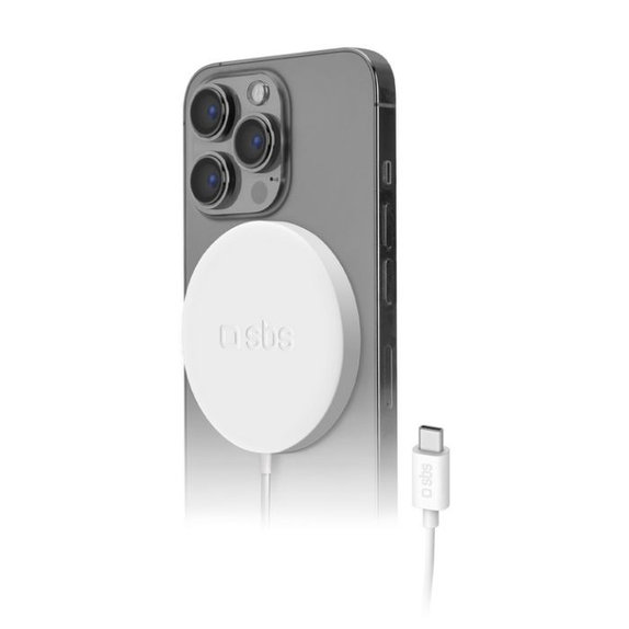 MagSafe зарядно устройство, 15W, Бял, White, SBS