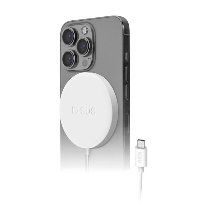 MagSafe зарядно устройство, 15W, Бял, White, SBS