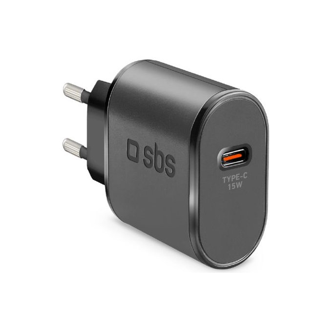 15W заряден адаптер USB-C, Черно, Black, SBS