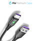 USB-C / USB кабел с LED индикатор, 1m, Черно, Black, FixPremium