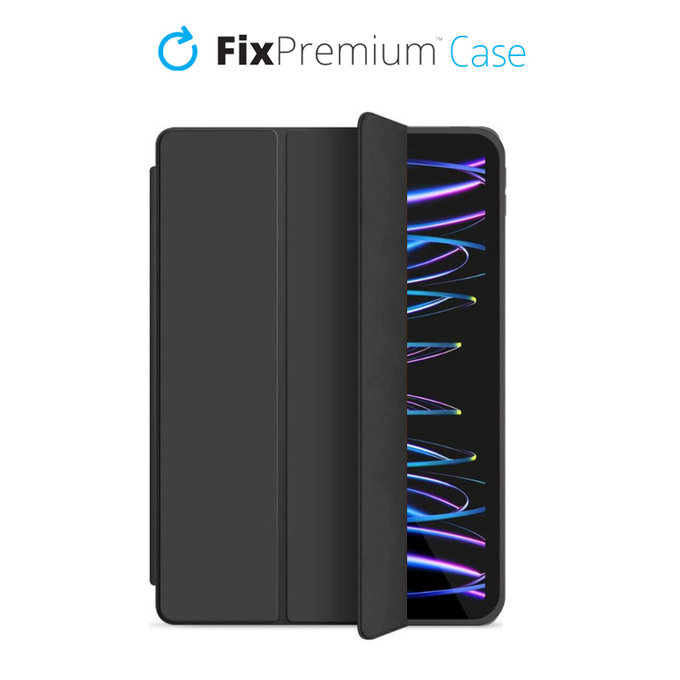 Силиконов калъф Flip за iPad Pro 12.9" (4th, 5th Gen), Черно, Black, FixPremium