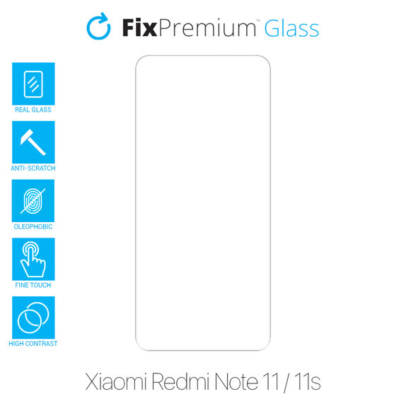 Закалено стъкло за Xiaomi Червено, Redmi Note 11 и 11S, FixPremium