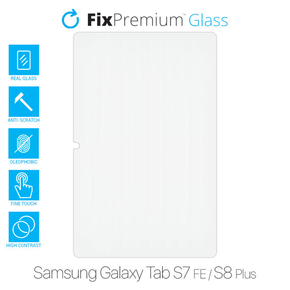 Закалено стъкло за Samsung Tab S7 FE и S8 Plus, FixPremium Glass