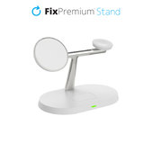 MagSafe стойка 3в1 за iPhone, Apple Watch и AirPods, Бял, White, FixPremium