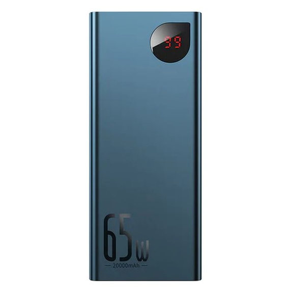 Външна батерия 20 000 mAh, 65W, Синьо, Blue, Baseus