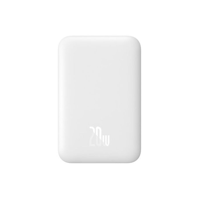 MagSafe външна батерия 6000 mAh, Бял, White, Baseus