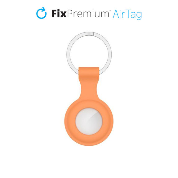 Силиконов ключодържател за AirTag, Oранжев, Orange, FixPremium