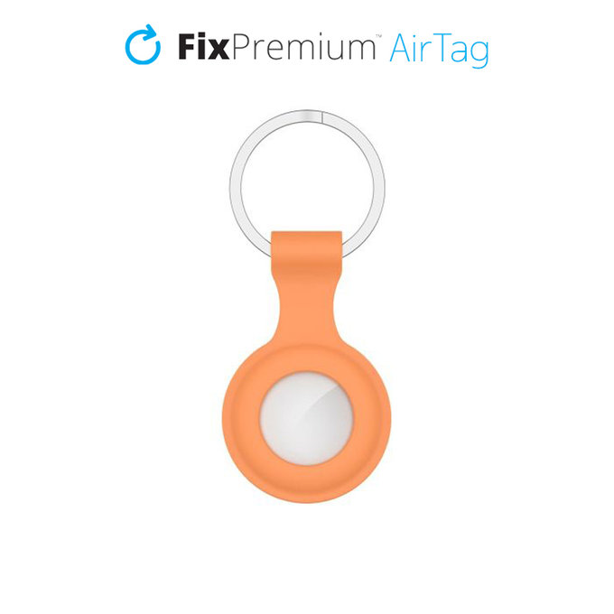 Силиконов ключодържател за AirTag, Oранжев, Orange, FixPremium