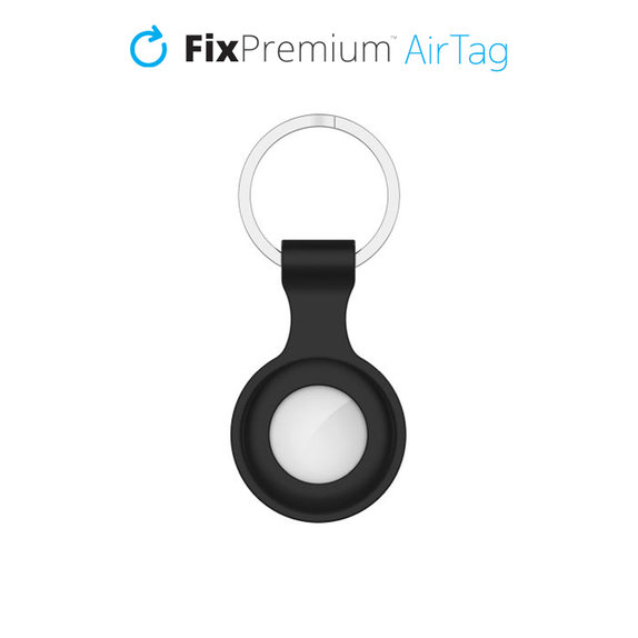 Силиконов ключодържател за AirTag, Черно, Black, FixPremium