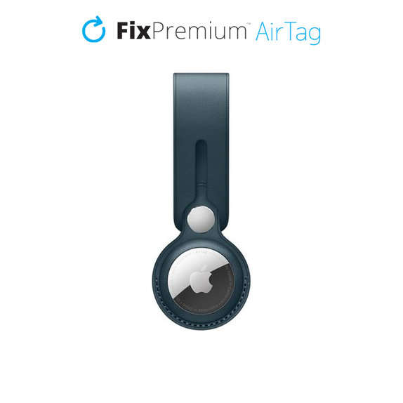 Кожен ключодържател за AirTag, Синьо, Blue, FixPremium