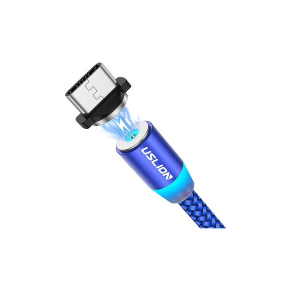 USB-C / USB магнитен кабел, 1m, Синьо, Blue, USLION