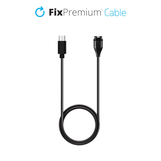 USB-C зареждащ кабел за Garmin Watch, Черно, Black, FixPremium