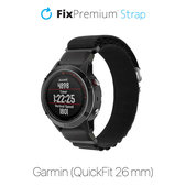 Каишка Alpine Loop за Garmin (QuickFit 26mm), Черно, Black, FixPremium