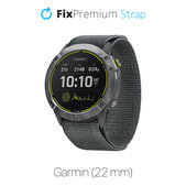 Найлонова каишка за Garmin (22mm), Сив, Grey, FixPremium