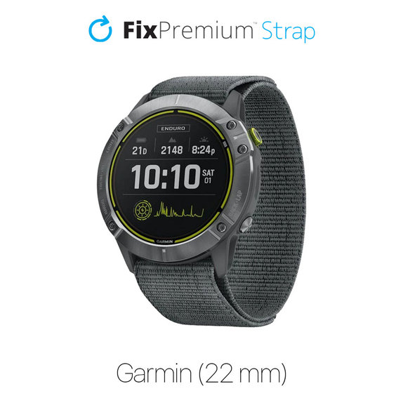 Найлонова каишка за Garmin (22mm), Сив, Grey, FixPremium