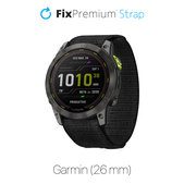 Найлонова каишка за Garmin (26mm), Черно, Black, FixPremium