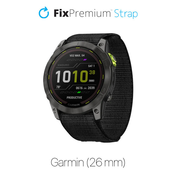 Найлонова каишка за Garmin (26mm), Черно, Black, FixPremium