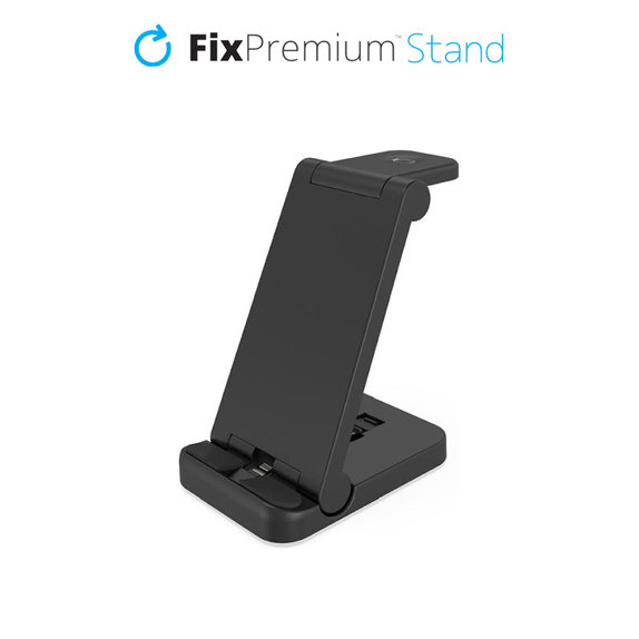 Сгъваема стойка 3в1 за iPhone, Apple Watch и AirPods, Черно, Black, FixPremium