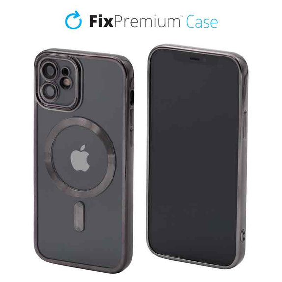 Калъф Crystal с MagSafe за iPhone 12, Черно, Black