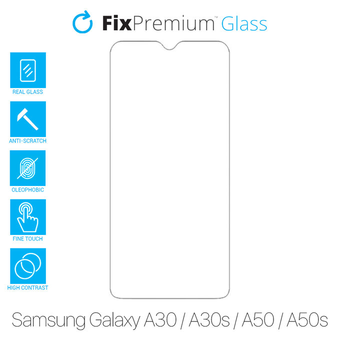 Закалено стъкло за Samsung A30, A30s, A50 и A50s, FixPremium